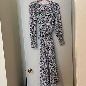 SHEIN Blue and Cream Long Sleeve Dress